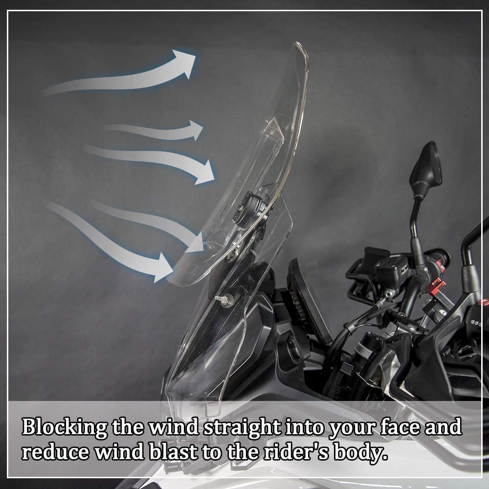 Wolfline Adjustable Height Length Windshield For 2018-2022 BMW F750GS F850GS Airflow Windscreen Extension Wind Deflector Shield Flyscreen