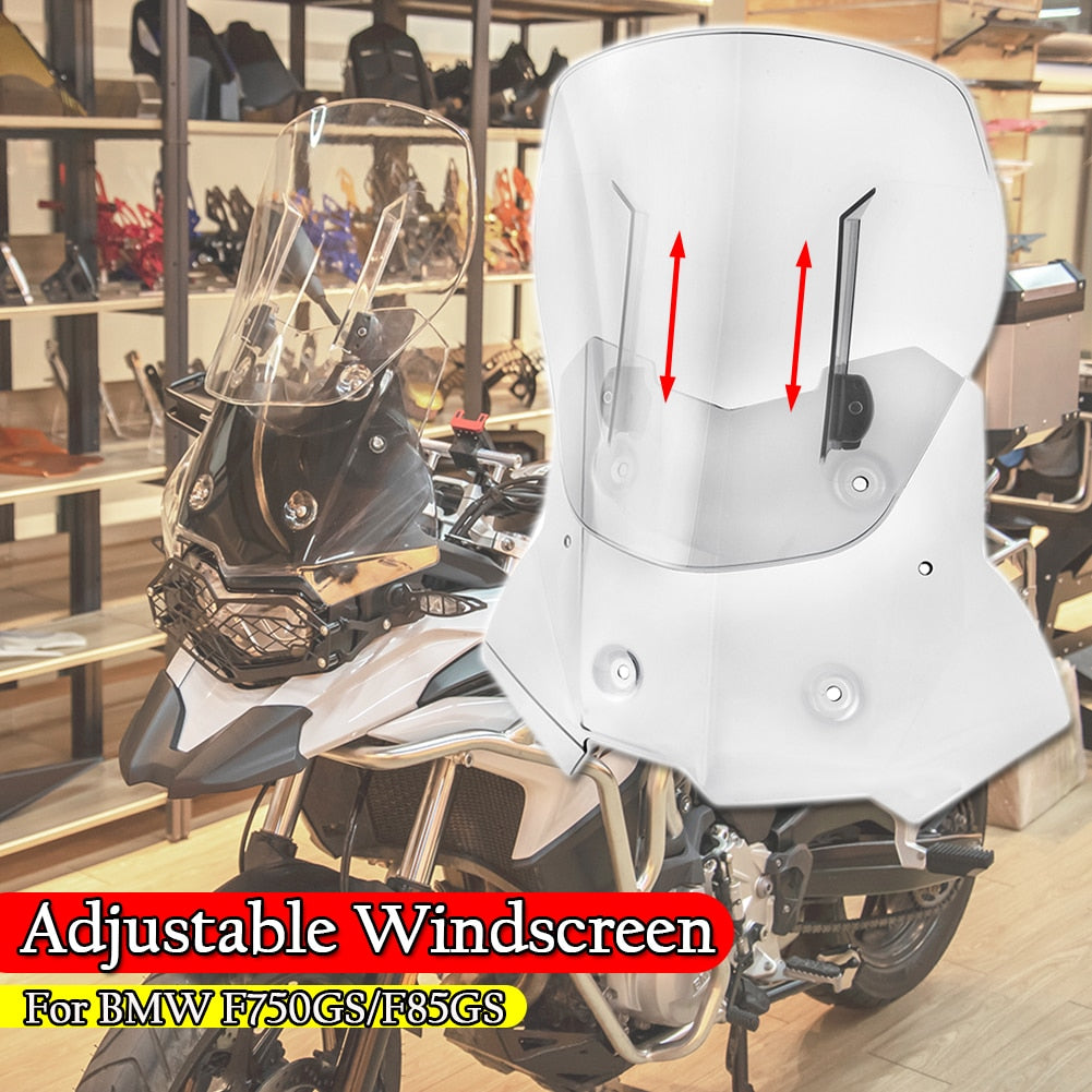 Wolfline Adjustable Height Length Windshield For 2018-2022 BMW F750GS F850GS Airflow Windscreen Extension Wind Deflector Shield Flyscreen