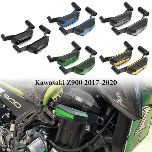 Wolfline CNC Aluminum Carbon Motorcycle Engine Cover Crash Pads Frame Slider Protector Stator Guard For Kawasaki Z900 2017-2023 2019 2020 2021 2022