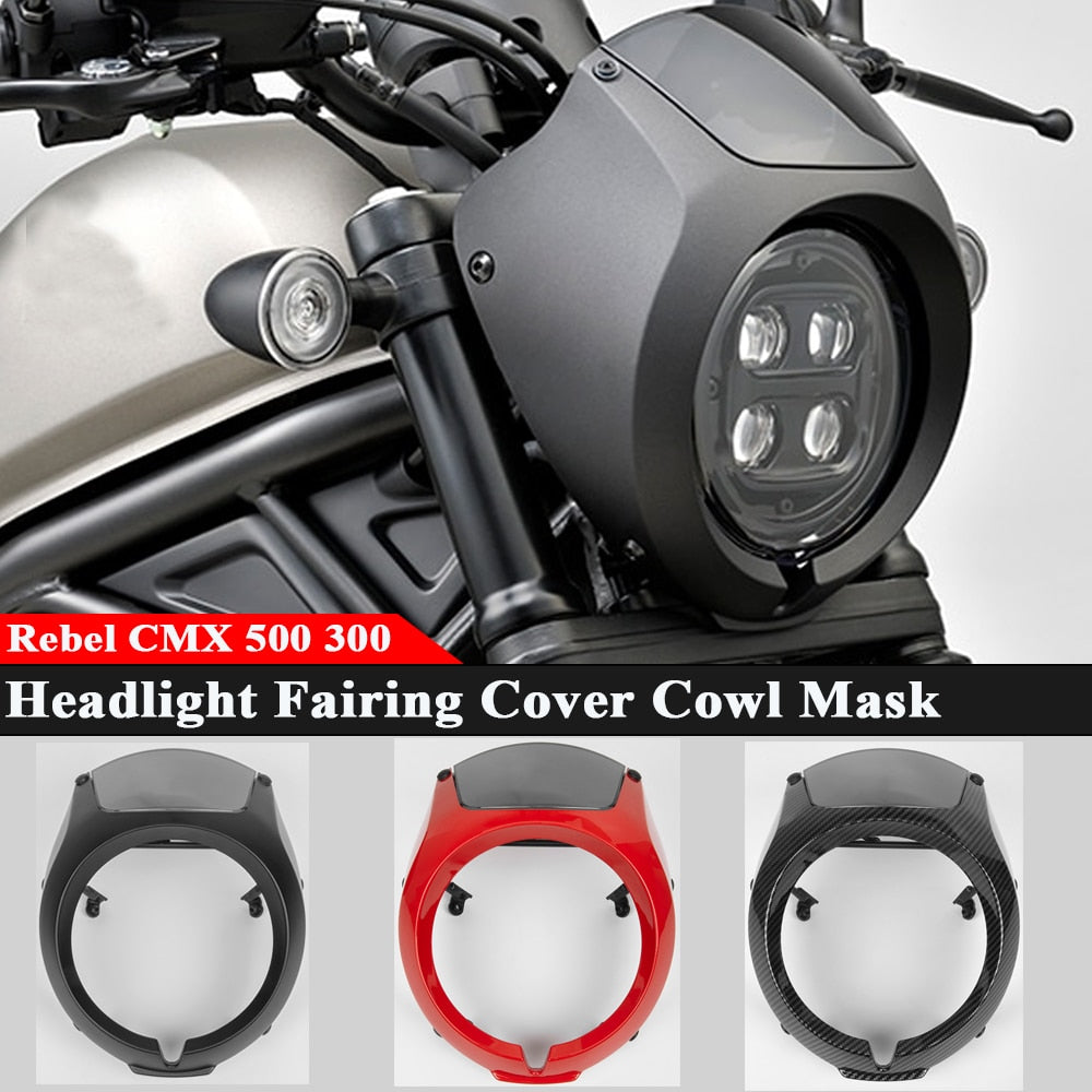 Wolfline For Honda Rebel CMX 500 300 CMX500 CMX300 Windshield Windscreen Visor Fairing Mask Cover Guard Headlight Cowl Black 2017-2022