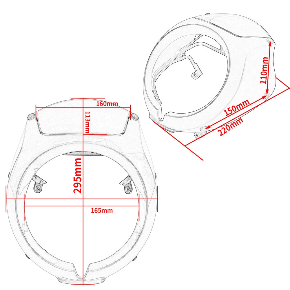 Wolfline For Honda Rebel CMX 500 300 CMX500 CMX300 Windshield Windscreen Visor Fairing Mask Cover Guard Headlight Cowl Black 2017-2022