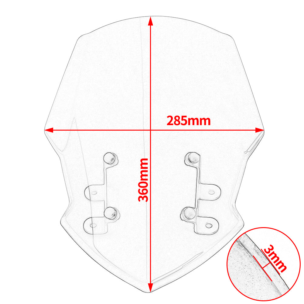 Windscreen Windshield For 2019-2023 Yamaha MT-15 MT15 MT 15 Wind Deflector with Bracket