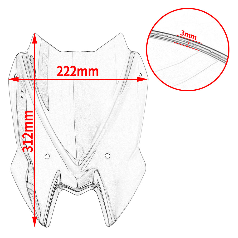 Windscreen Windshield Wind Deflector For Kawasaki Z 900 Z900 2020-2023 2021 2022