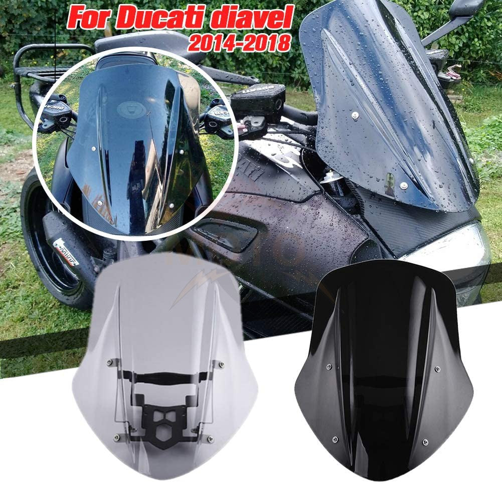 Motorcycle Touring Sport Windscreen Windshield Flyscreen Wind Deflector for Ducati Diavel 2014 2015 2016 2017 2018 Accessories