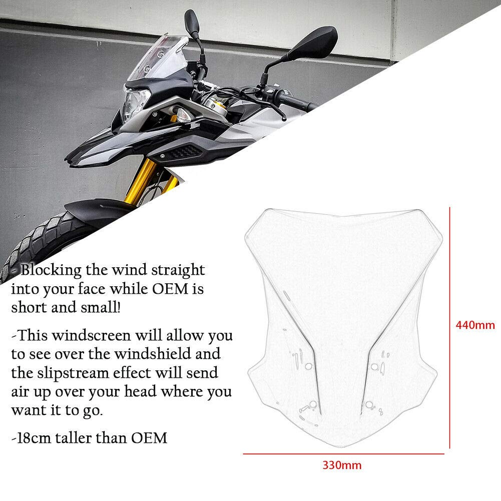 Windshield Windscreen Wind Deflector for BMW G310GS 2017 2018 2019 2020 2021 2022 2023