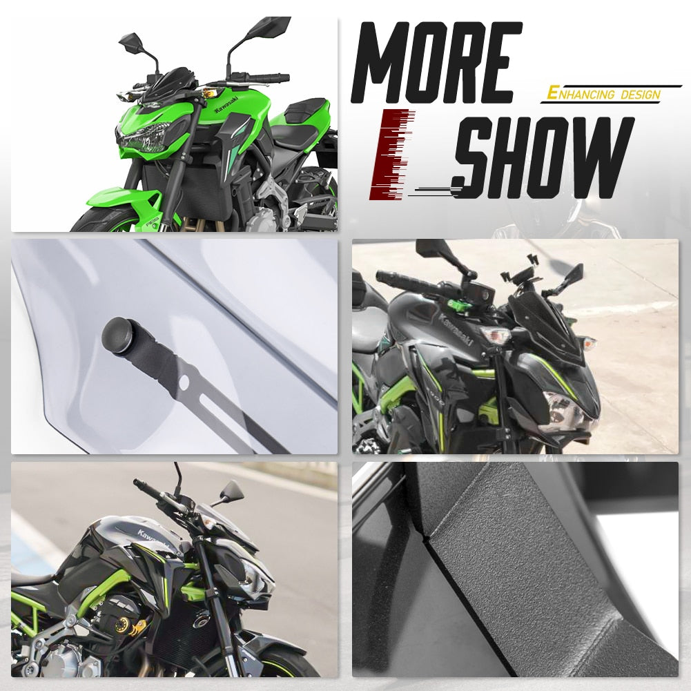 Motorbike Windshield Windscreen Wind Deflector Double Bubble For Kawasaki Z900 Z 900 ZR900 2017 2018 2019 Motorcycle Accessories