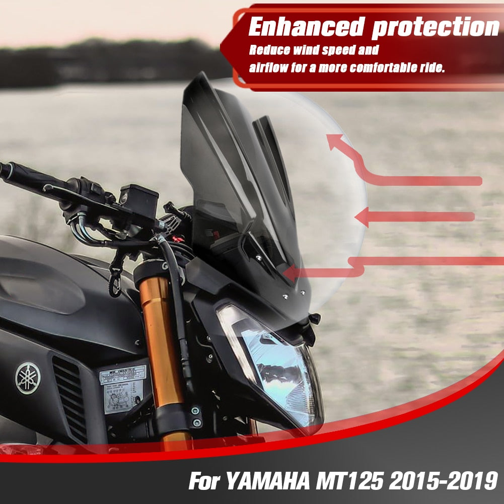 Motorcycle Accessories For Yamaha MT-125 MT125 2015 2016 2017 2018 2019 MT 125 Windscreen Windshield Wind Deflectors Visor Smoke