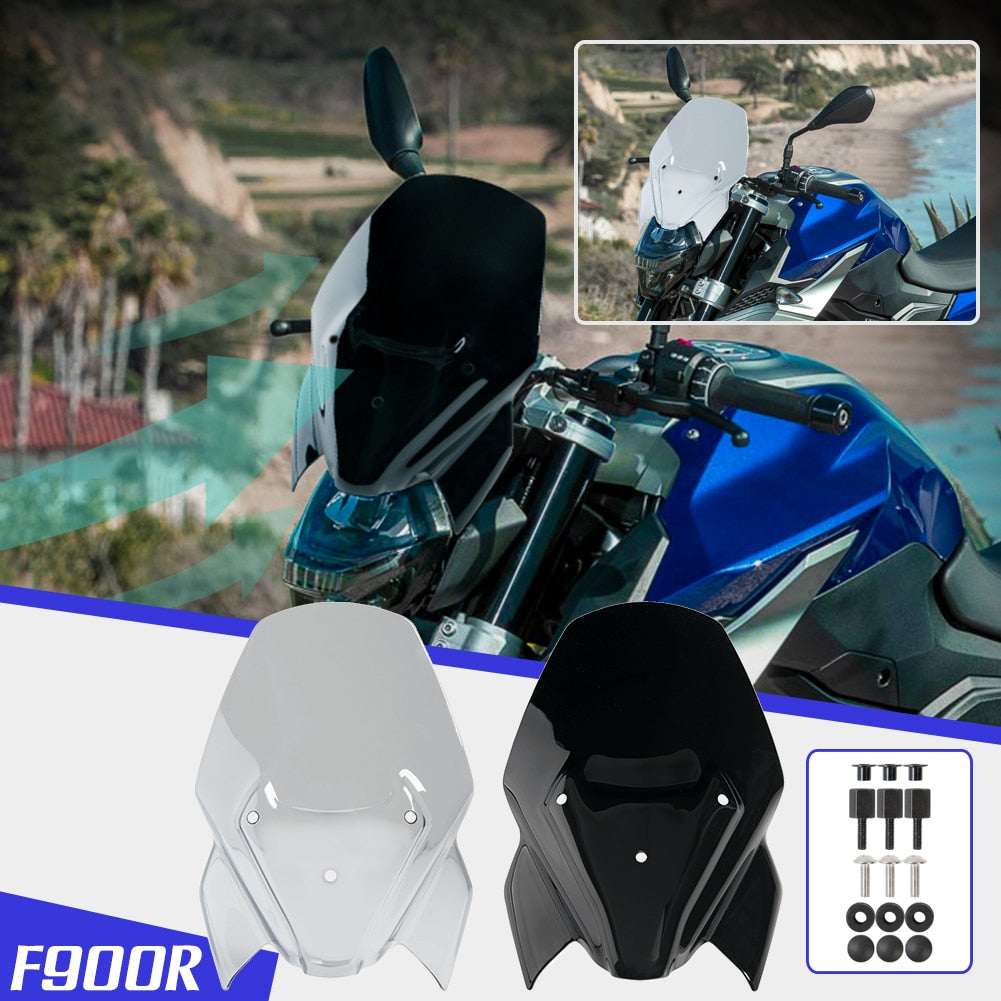 Wolfline Motorcycle Accessories Touring Windshield Windscreen For BMW F900R 2020 2021 2022 2023 F 900 R F900 R F 900R Wind Deflectors Smoke Black