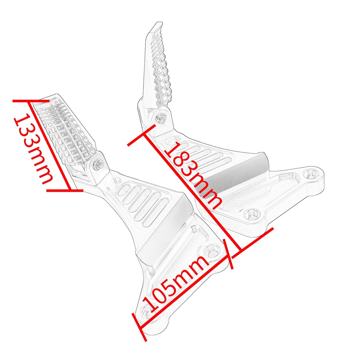 Wolfline Motorcycle Aluminum Alloy Rear Footpegs With Bracket For Kawasaki Z650RS 2022 2023 Rear Pedal Assembly Accessories