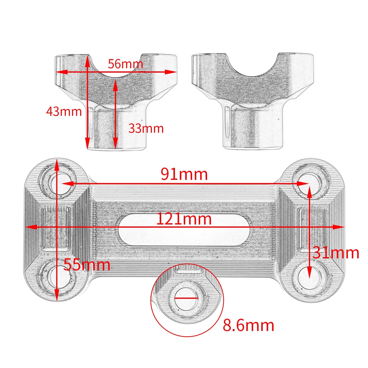 Motorcycle Handlebar Riser Handle Bar Mount Clamp Adapter Fit For Kawasaki Z 650RS Z650RS 2022 2023 Aluminum Accessories