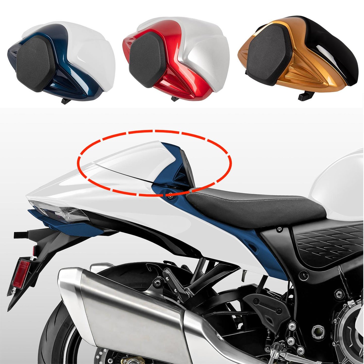 Wolfline Motorcycle Pillion Rear Seat Cover Cowl Solo Faring Passenger Accessories For Suzuki GSX1300R Hayabusa GSXR 1300 2021 2022