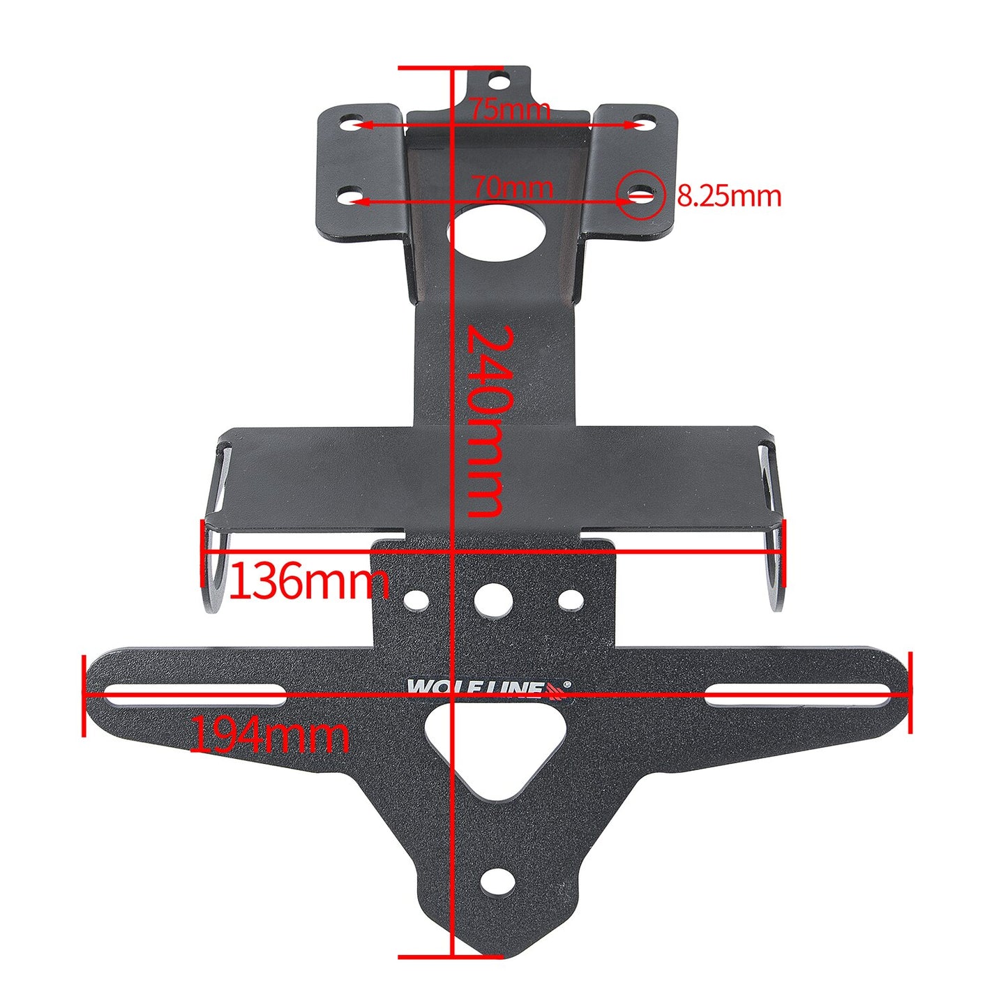 Wolfline Motorcycle Rear License Plate Fender Eliminator For Yamaha YZF-R7 YZF R7 R 7 2021-2023 Tail Tidy Bracket Holder Frame LED Light