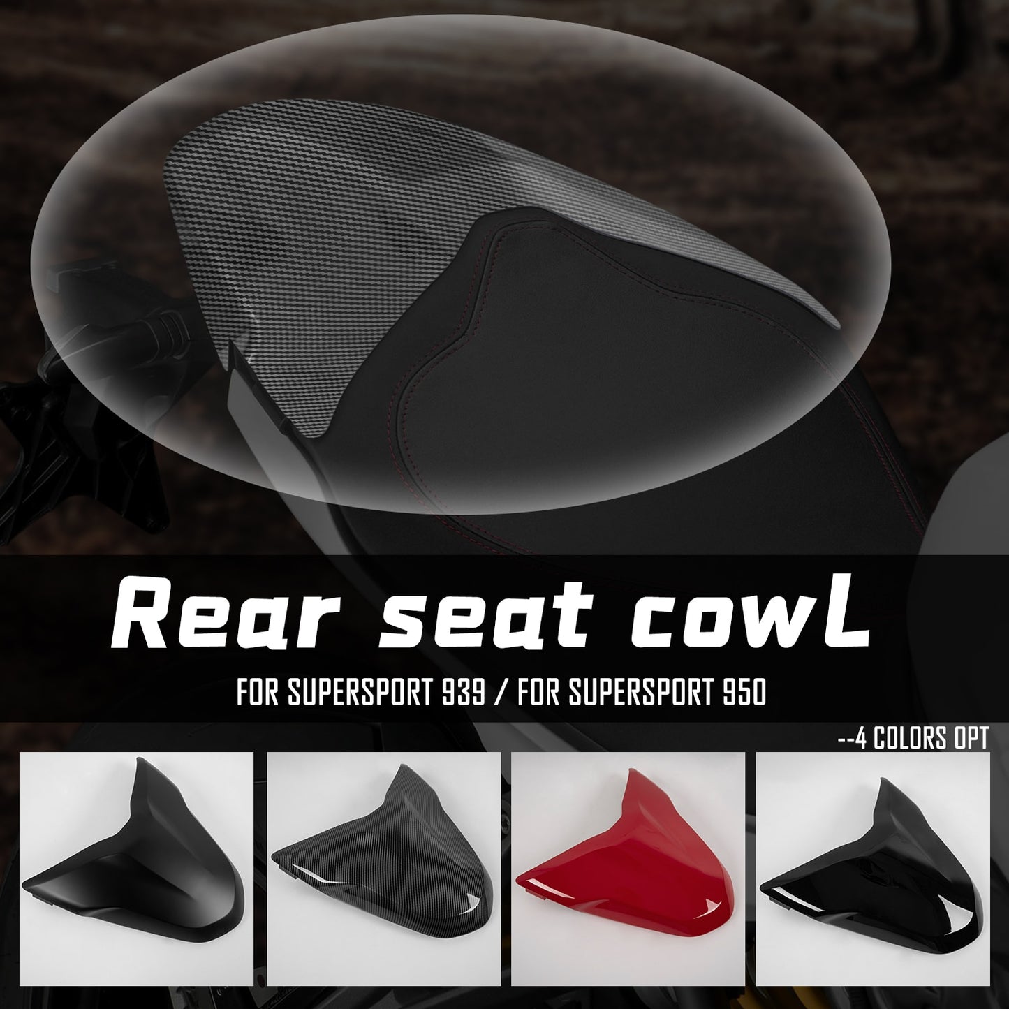 Motorcycle Seat Cover Rear Passenger Cowl Hump Fairing Pillion Solo For DUCATI Supersport 939 950 Super Sport S All year Seal