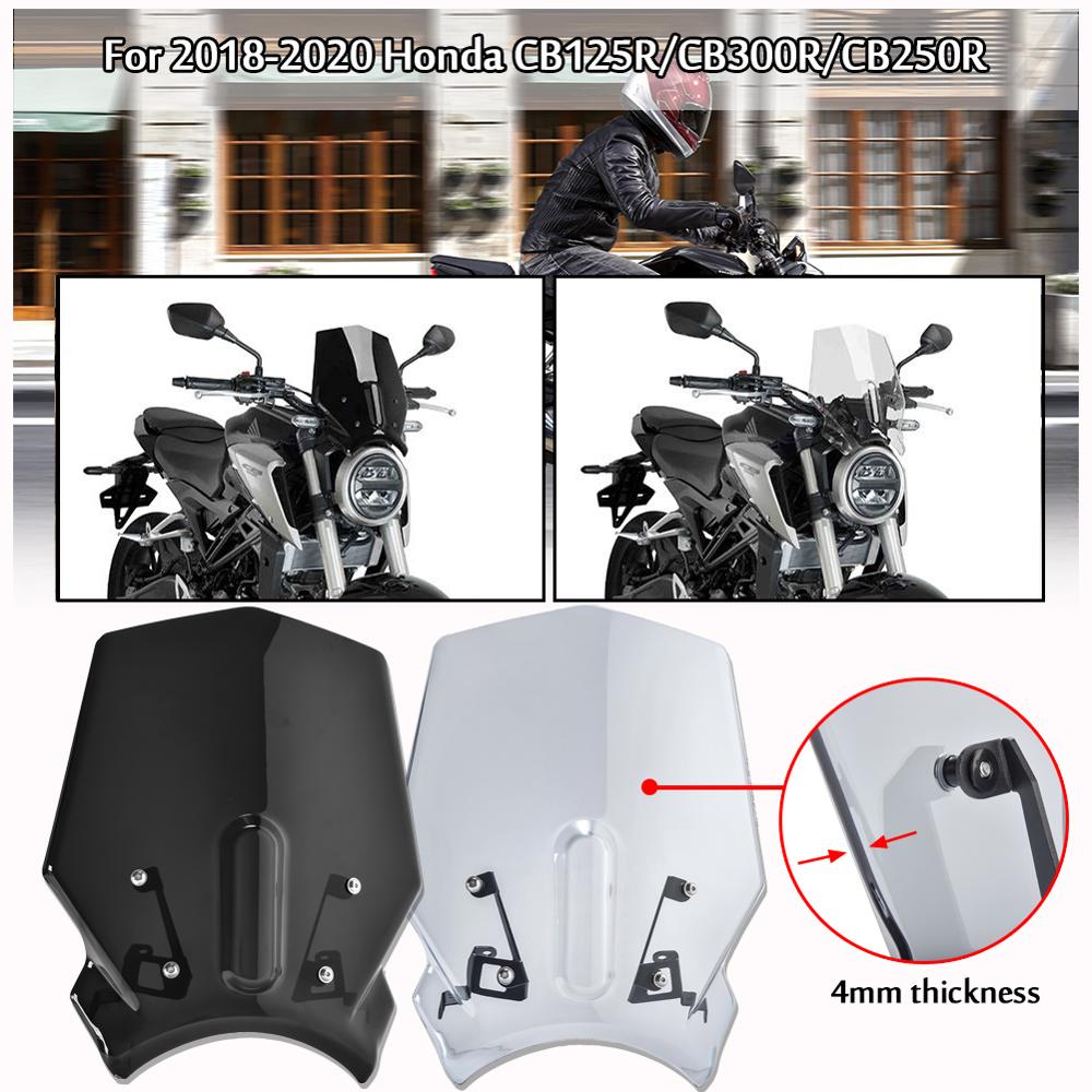 Motorcycle Sports Windshield WindScreen Airflow Wind Deflector Visor 2018-2022 For Honda CB125R CB300R CB250R Accessories