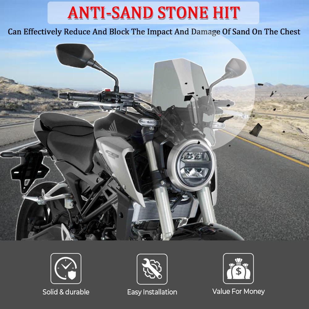 Motorcycle Sports Windshield WindScreen Airflow Wind Deflector Visor 2018-2022 For Honda CB125R CB300R CB250R Accessories