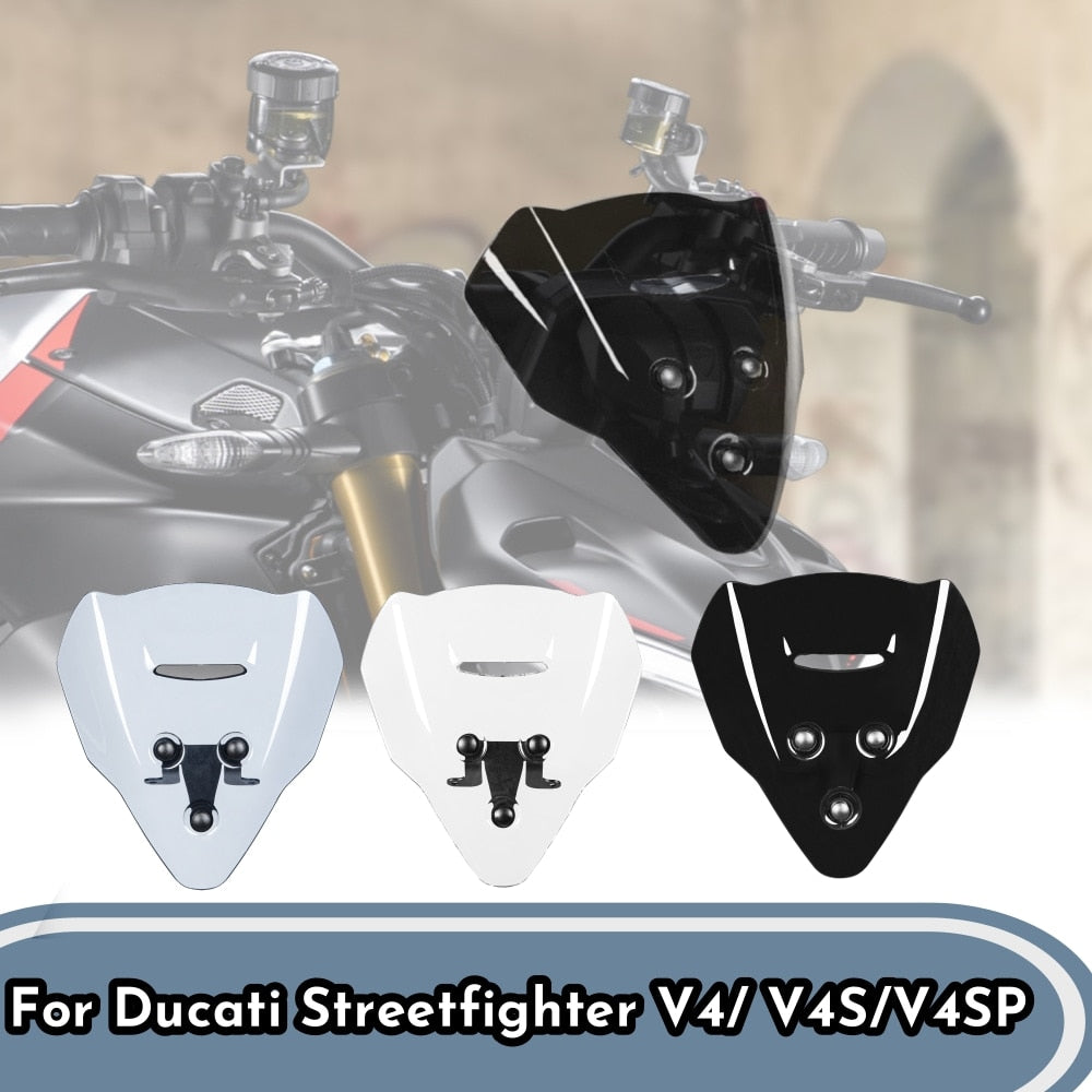 Motorcycle Windscreen Windshield Air Flow Deflector Visor For Ducati Streetfighter V4 V4S V4SP 2020-2022 Fairing Accessories