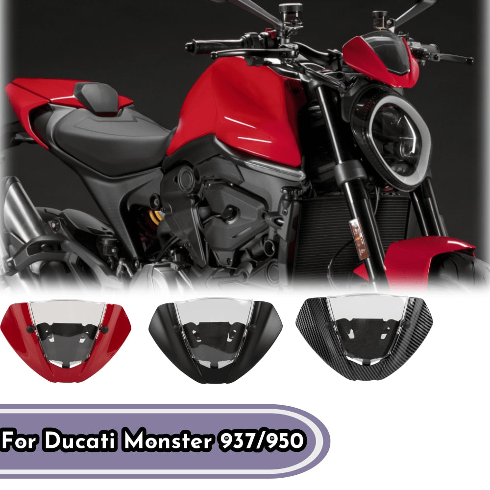 Motorcycle Windscreen Windshield Wind Air Flow Deflector Visor For Ducati Monster 937 950 2021 2022 Bracket Fairing Accessories