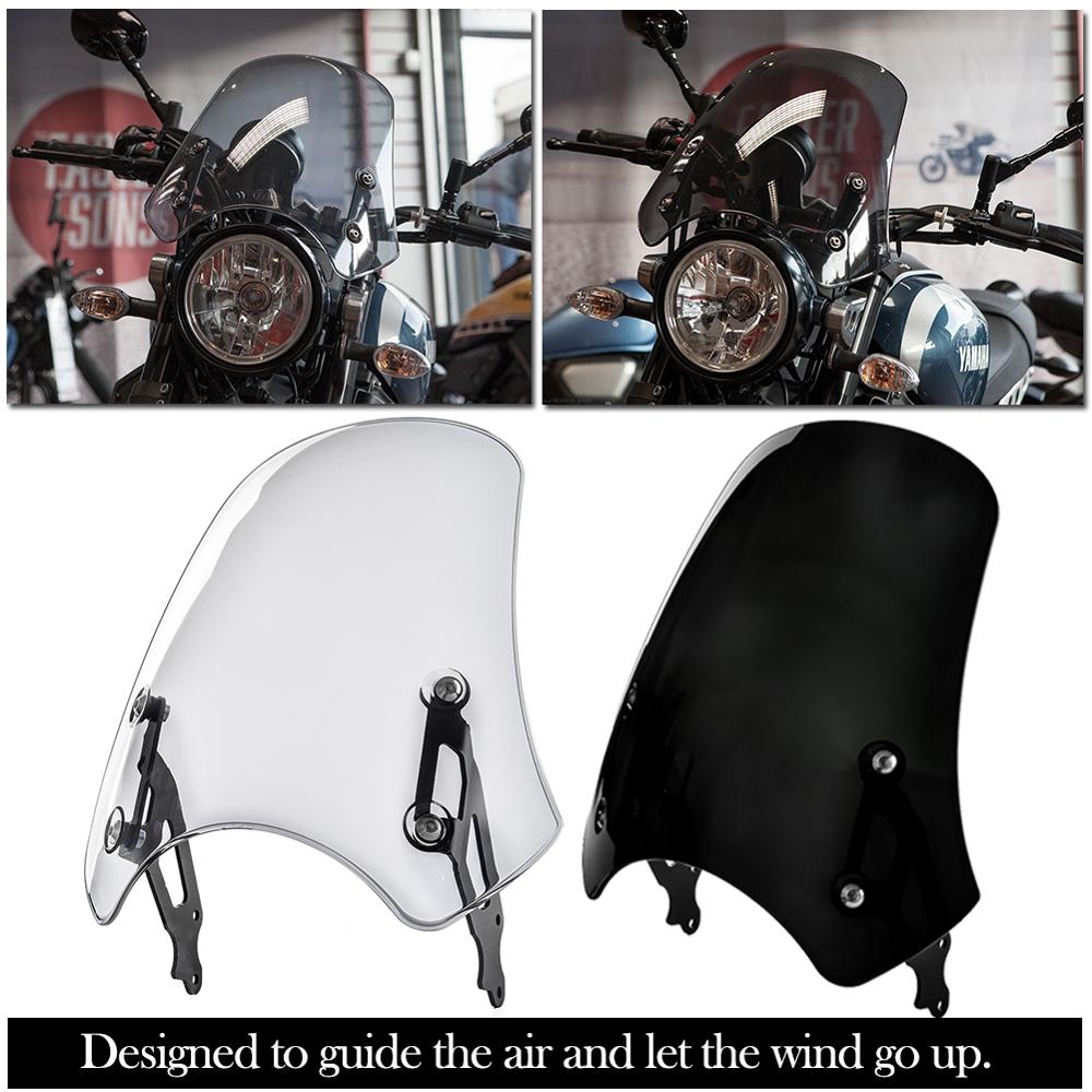 Motorcycle Windscreen Windshield Wind Deflector Flyscreen with Mounting Hardware For Yamaha XSR900 XSR 900 2016-2021 2017 2018