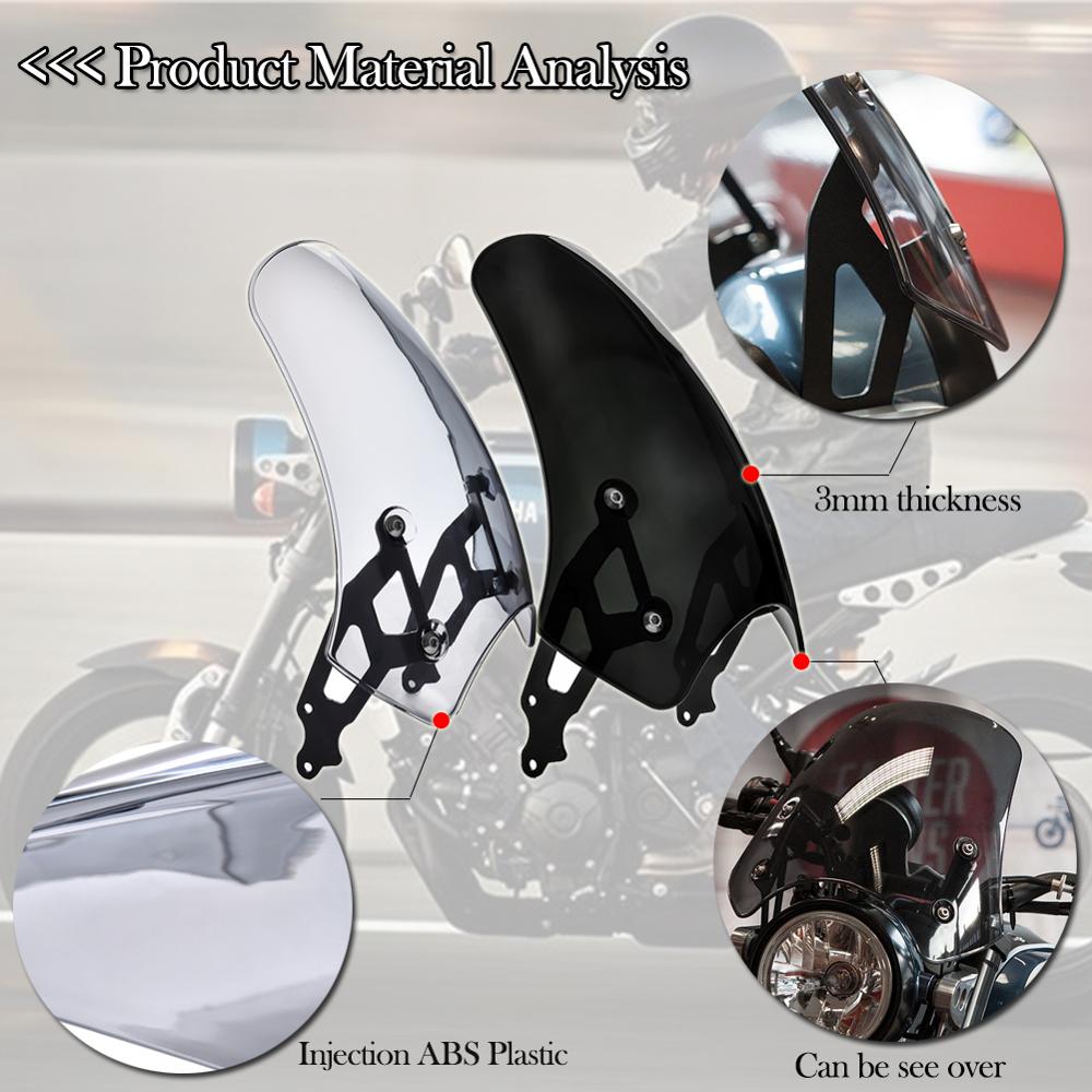 Motorcycle Windscreen Windshield Wind Deflector Flyscreen with Mounting Hardware For Yamaha XSR900 XSR 900 2016-2021 2017 2018