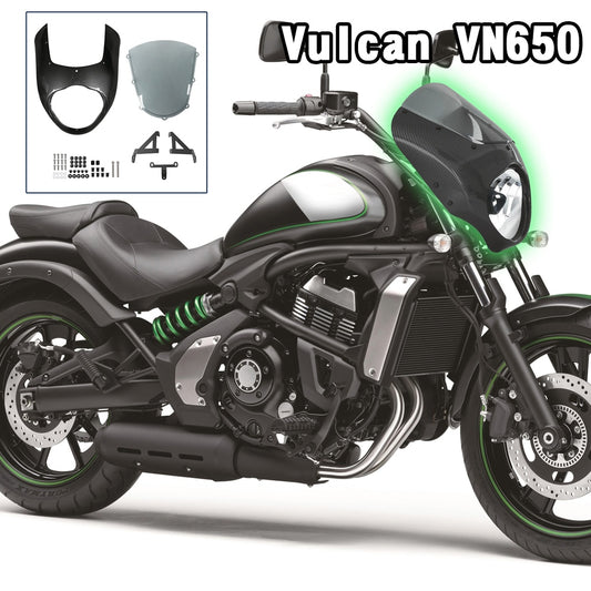 S EN650 Front Headlight Cover Cafe Racer Retro Fairing Windscreen Motorcycle For Kawasaki Vulcan VN650 2015-2023 2022 2021 2020