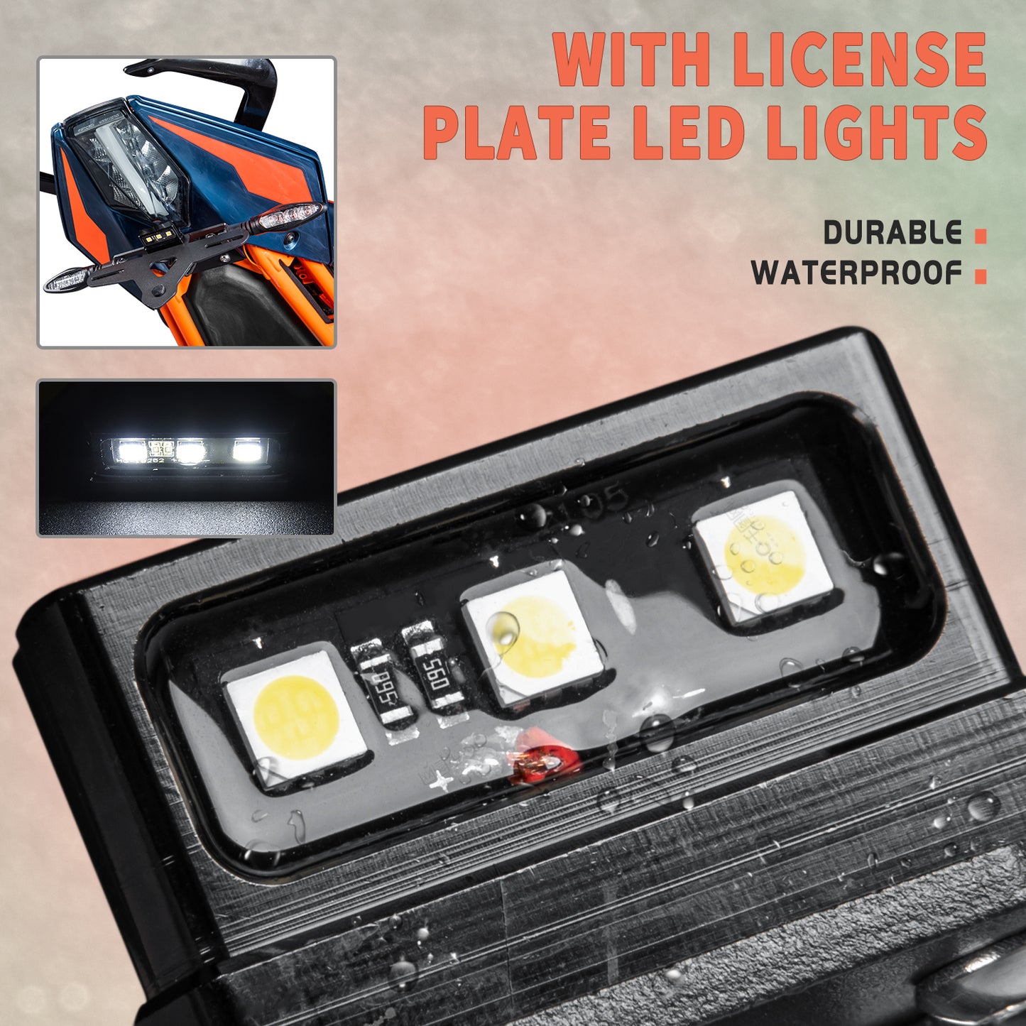 Wolfline Motorcycle Rear License Plate Fender Eliminator For KTM RC390 RC 390 2022 2023 Tail Tidy Bracket Holder Frame LED Light Plates