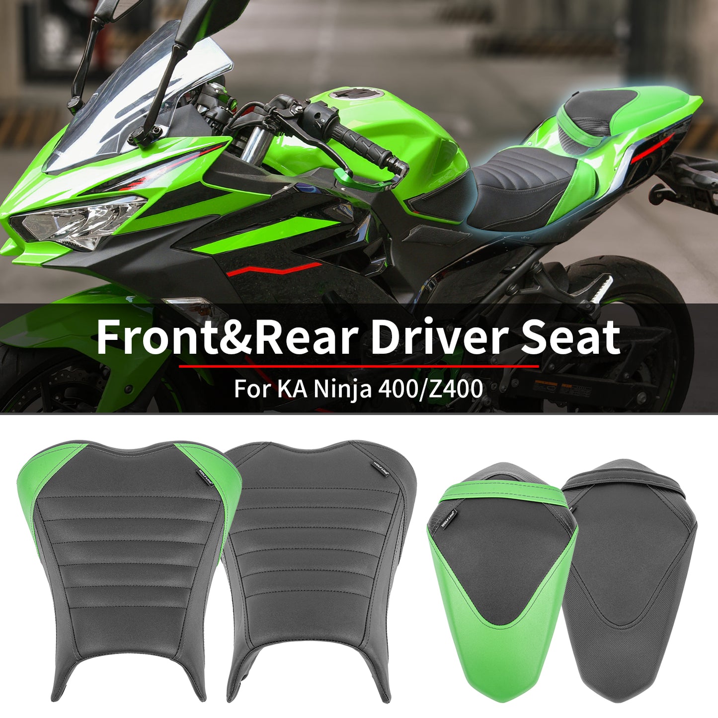 Motorcycle Front Driver Seat Cover Rear Passenger For Kawasaki Ninja 400 Z400 Z 400 2018-2024 2019 2020 2021 2022 2023 Cushion Pillion Hump Cowl Fairing