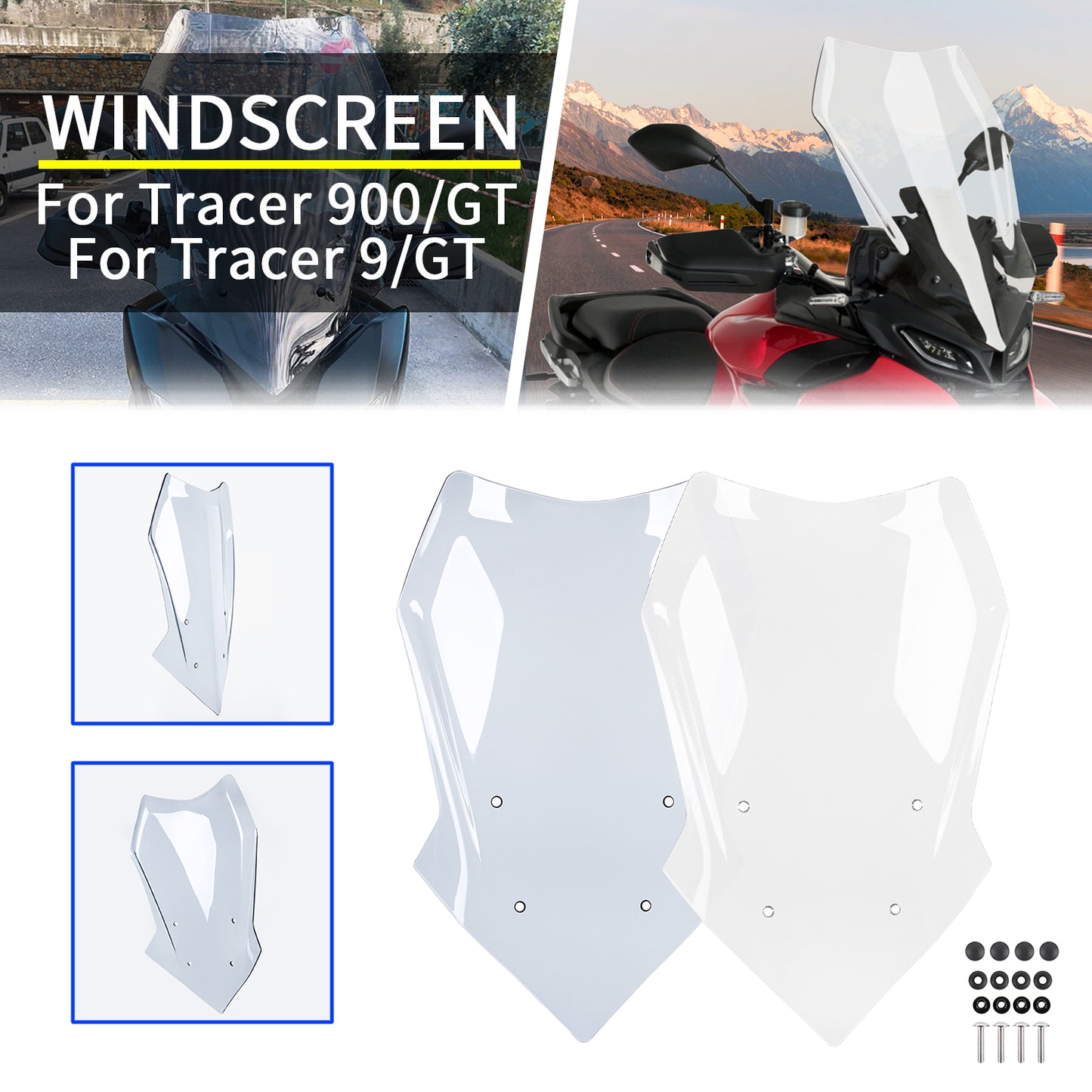 Windscreen Windshield  For Yamaha Tracer 900 9 GT 900GT 9GT 2018-2023 2019 2020 2021 2022 2023 Wind Shield Fairing