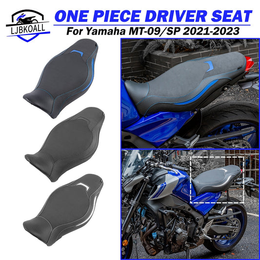 Wolfline One Piece Driver Seat Cushion For Yamaha MT-09 MT09 SP MT 09 2021 2022 2023 Front Driver Rear Passenger Seat Cover Pillion