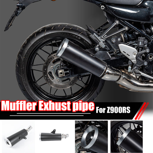Wolfline Motorcycle Accessories Exhaust Muffler Pipe Black Stainless Steel Long Type For Kawasaki Z900RS 2018 2019 2020 2021 2022 2023