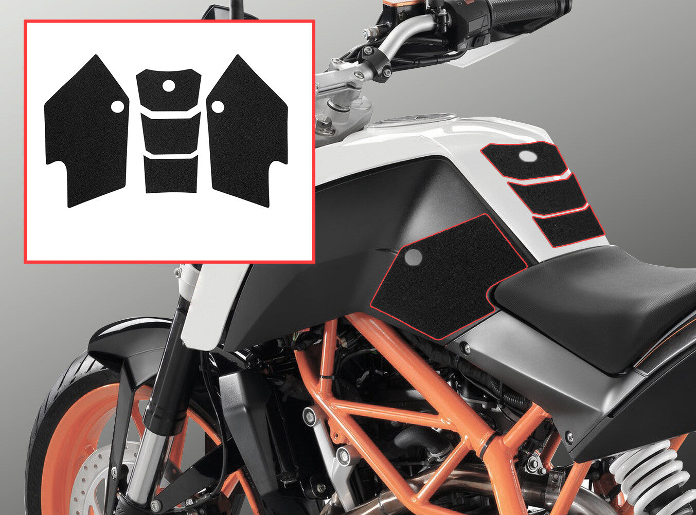 Wolfline Motorcycle Anti Slip Tank Pad Stickers Side Gas Tank Pad Knee Grip Decals Protection For KTM Duke 125 200 390 Duke125 Duke200 Duke390 2011 2012 2013 2014 2015 2016