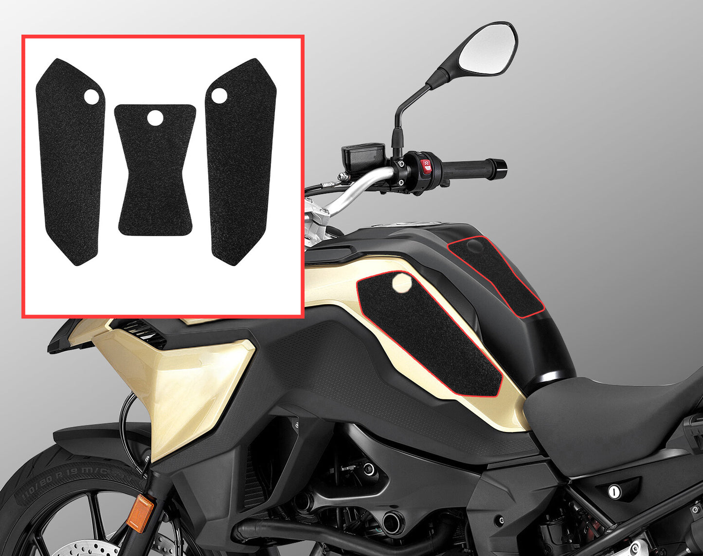 Wolfline Motorcycle Anti Slip Tank Pad Stickers Side Gas Tank Pad Knee Grip Decals Protection For BMW F750GS F850GS 750 850 GS 2018 2019 2020 2021 2022