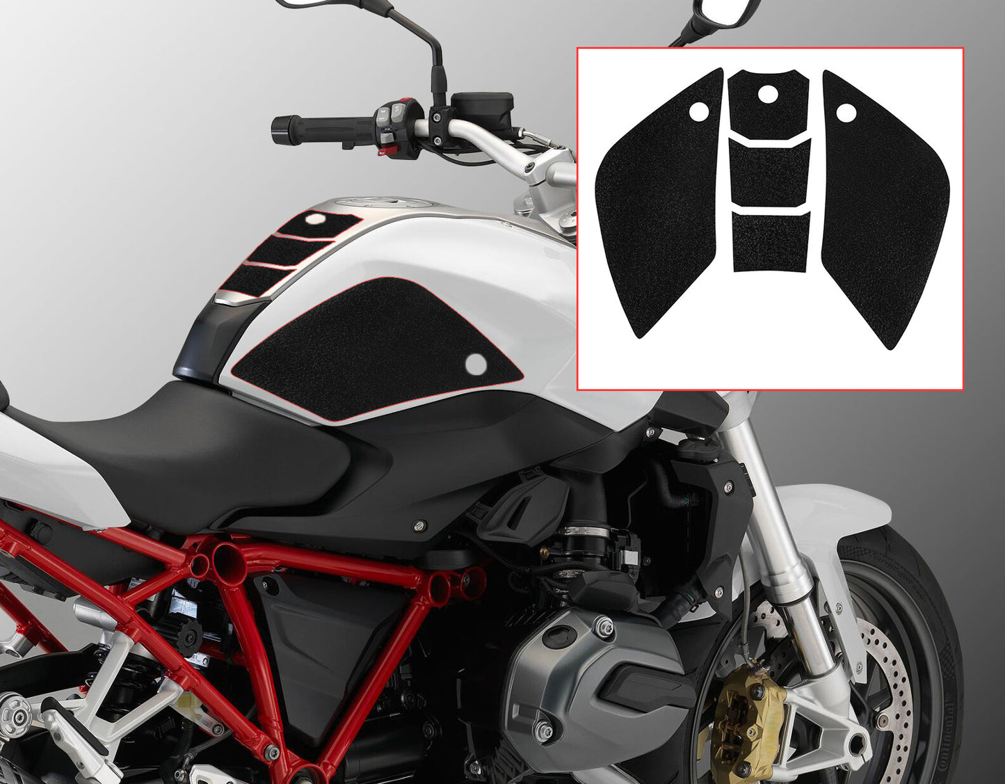 Wolfline Motorcycle Anti Slip Tank Pad Stickers Side Gas Tank Pad Knee Grip Decals Protection  For BMW R1200R R 1200 R 2015 2016 2017 2018 2019 2020 2021 2022