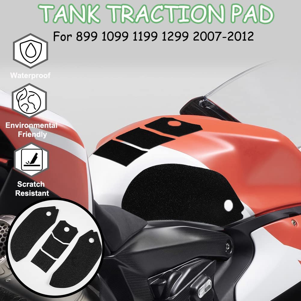 Wolfline Motorcycle Anti Slip Tank Pad Stickers Side Gas Tank Pad Knee Grip Decals Protection For Ducati 899 1099 1199 1299 2007 2008 2009 2010 2011 2012