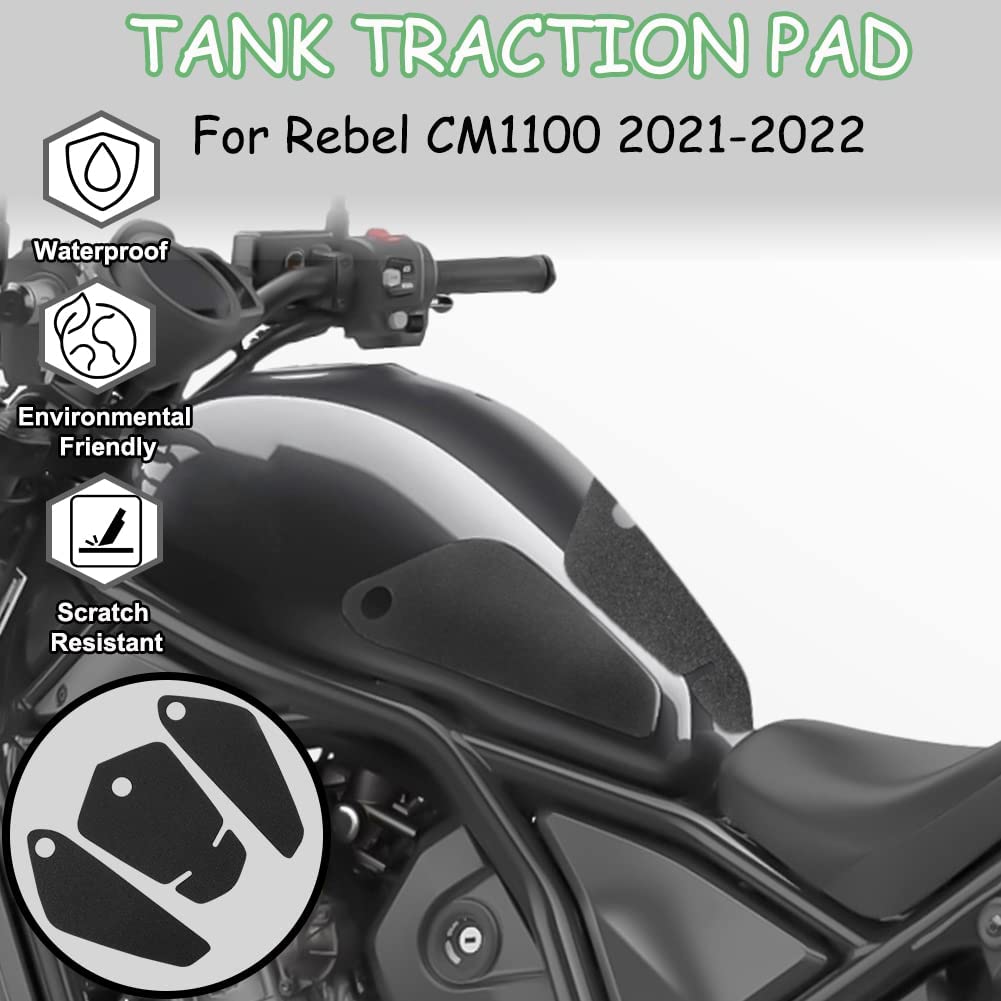 Wolfline Anti Slip Tank Pad Stickers Side Gas Tank Pad Knee Grip Decals Protection For Honda CM1100 CMX1100 Rebel 2021 2022 2023 Motorcycle Accessories