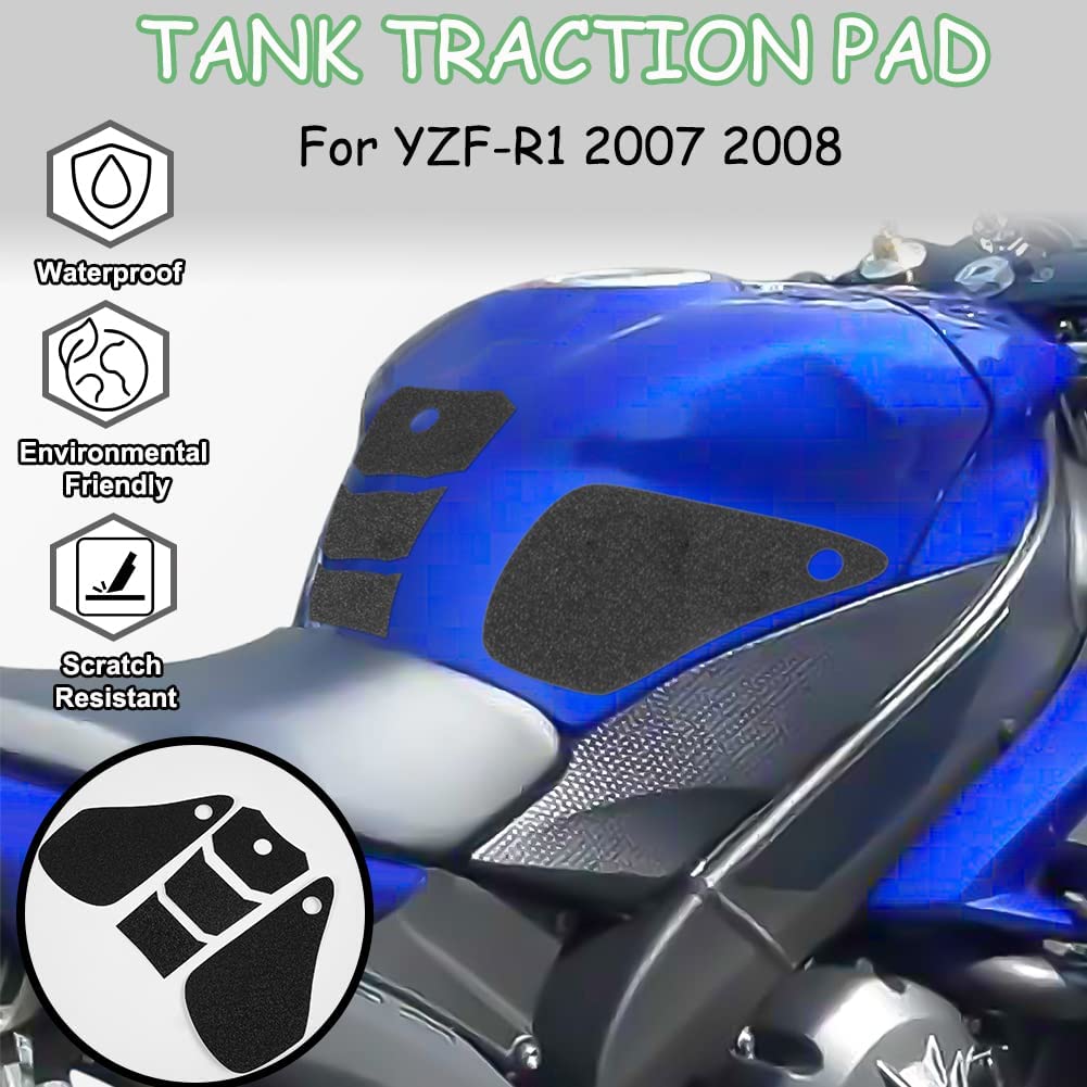 Wolfline Motorcycle Anti Slip Tank Pad Stickers Side Gas Tank Pad Knee Grip Decals Protection For Yamaha R1 2007 2008