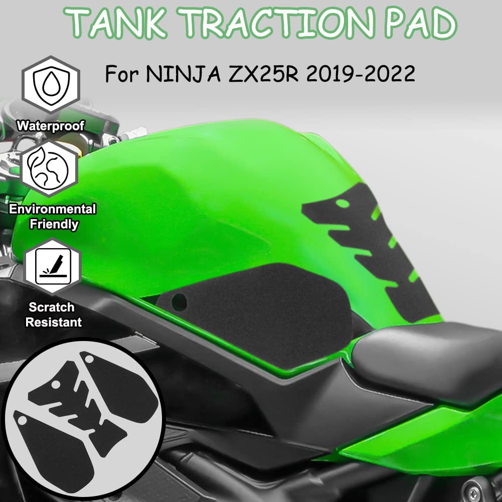 Wolfline Motorcycle Accessories Anti Slip Tank Pad Stickers Side Gas Tank Pad Knee Grip Decals Protection For Kawasaki Ninja ZX25R Ninja25R ZX 25R 2019 2020 2021 2022