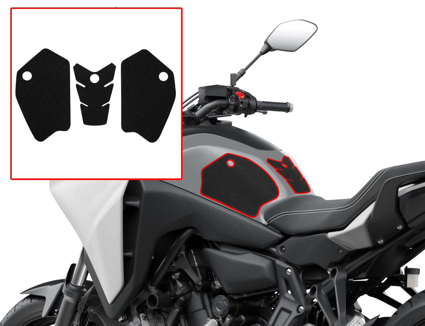 Wolfline Motorcycle Anti Slip Tank Pad Stickers Side Gas Tank Pad Knee Grip Decals Protection For Yamaha Tracer700 Tracer 700 GT 700GT 2020 2019