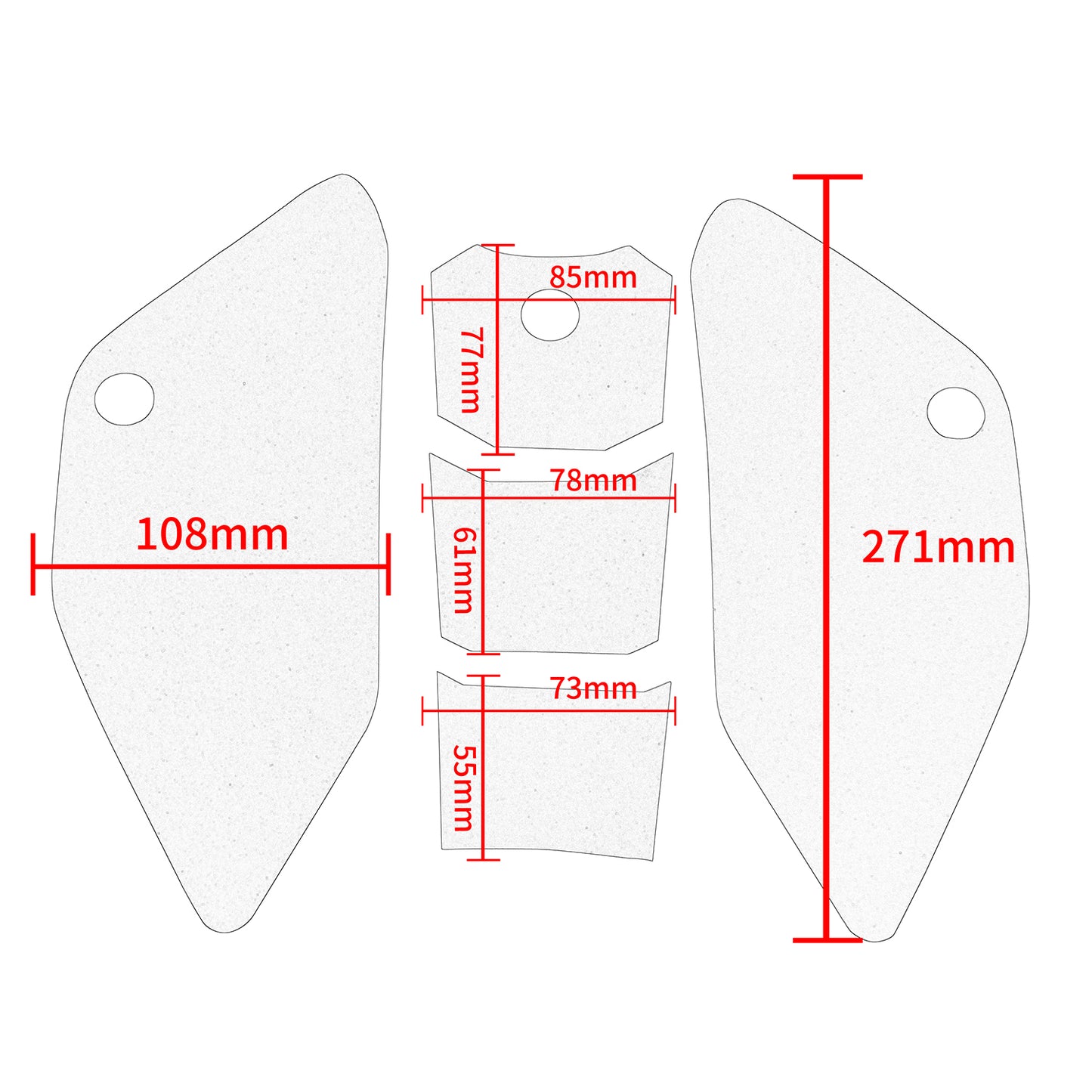 Wolfline Motorcycle Anti Slip Tank Pad Stickers Side Gas Tank Pad Knee Grip Decals Protection For Honda CB190TR CB190 TR CB 190TR