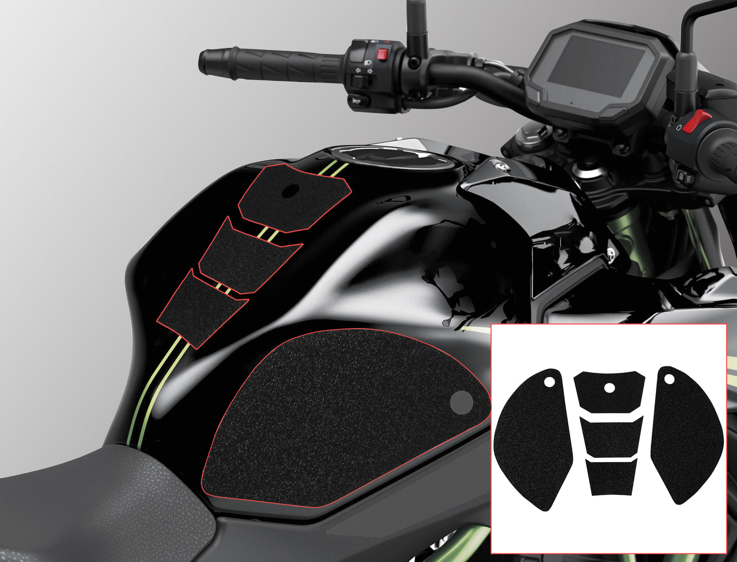 Wolfline Motorcycle Anti Slip Tank Pad Stickers Side Gas Tank Pad Knee Grip Decals Protection For Kawasaki Z650 Z 650 For Ninja650 Ninja 650 2017 2018 2019 2020 2021 2022