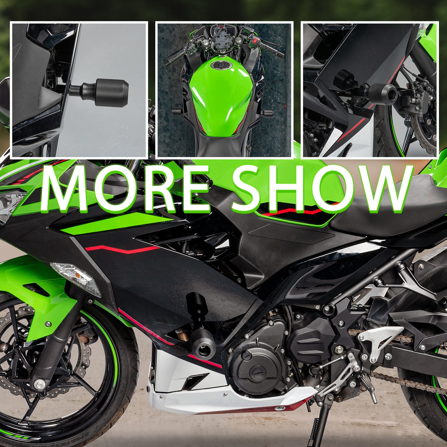 Motorcycle Accessories Frame Slider Crash Protector Falling Protection For Kawasaki Ninja400 2018 2019 2020 2021 2022 Black