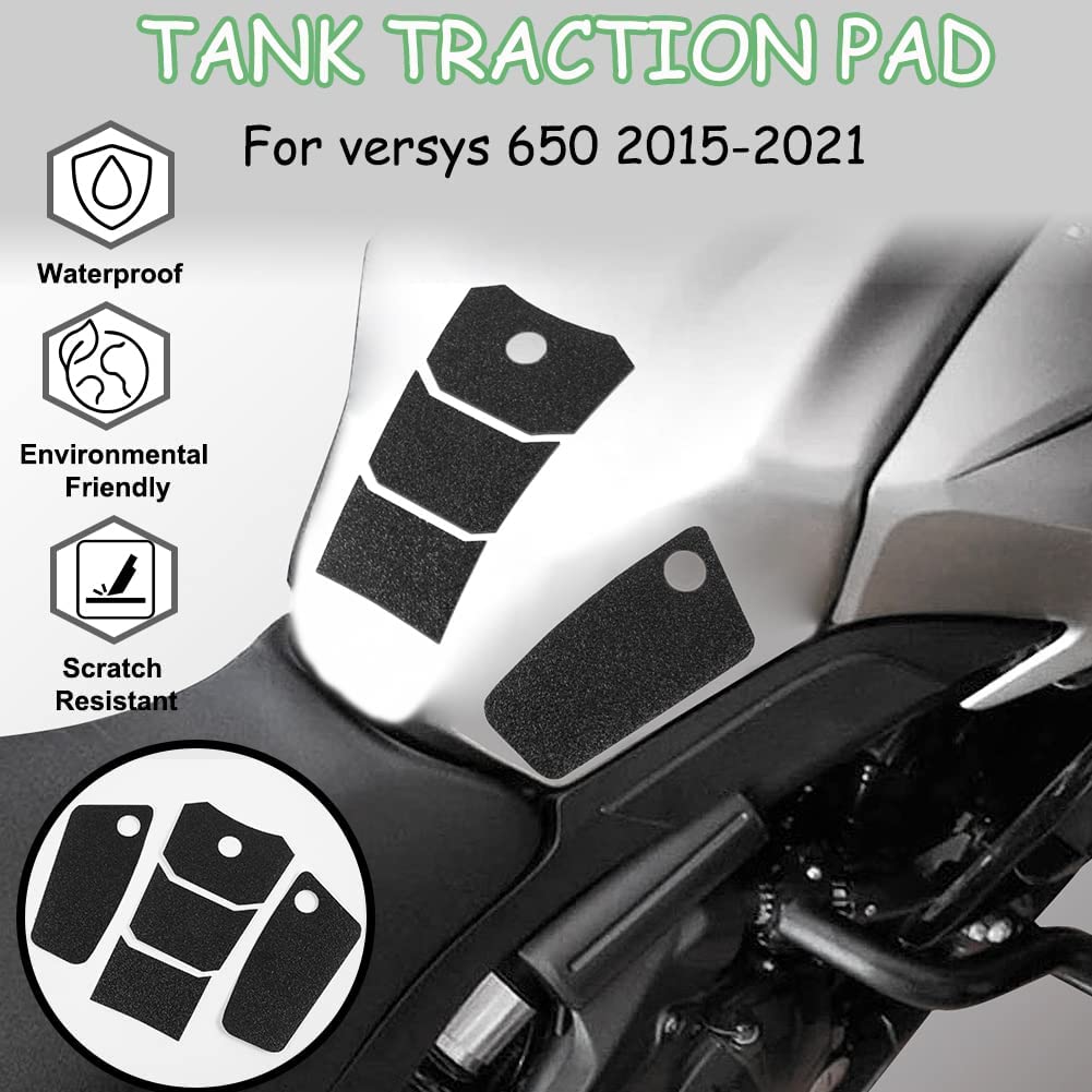 Wolfline Motorcycle Anti Slip Tank Pad Stickers Side Gas Tank Pad Knee Grip Decals Protection For Kawasaki Versys650 Versys 650 2015 2016 2017 2018 2019 2020 2021