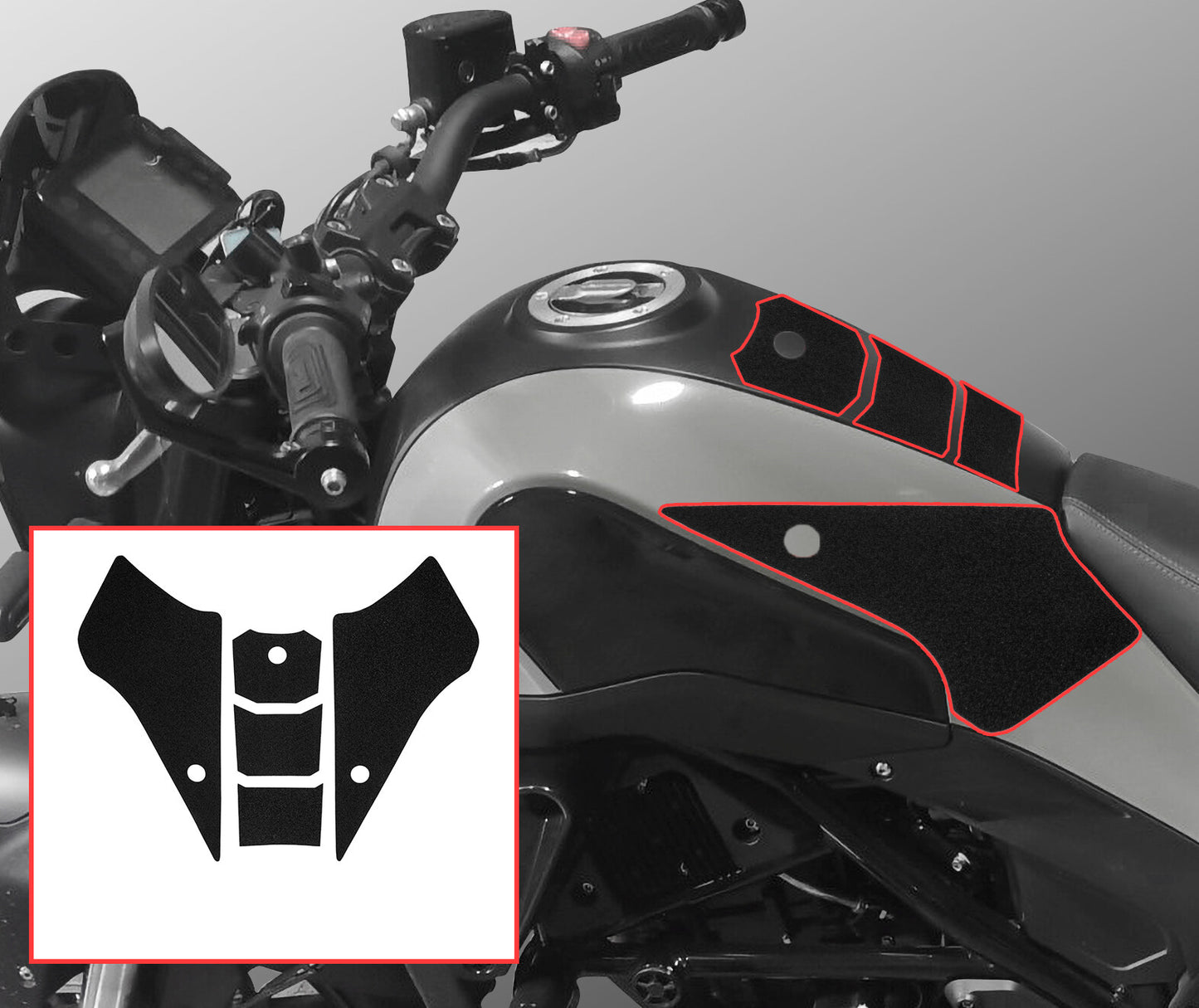 Wolfline Motorcycle Anti Slip Tank Pad Stickers Side Gas Tank Pad Knee Grip Decals Protection For Benelli Leoncino 500   2018 2019 2020 2021 2022