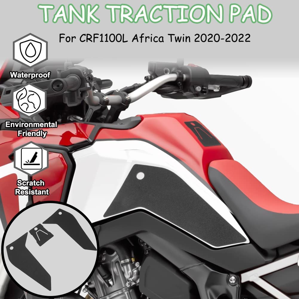 Wolfline Motorcycle Accessories Anti Slip Tank Pad Stickers Side Gas Tank Pad Knee Grip Decals Protection For Honda CRF1100L Africa Twin 2020 2021 2022
