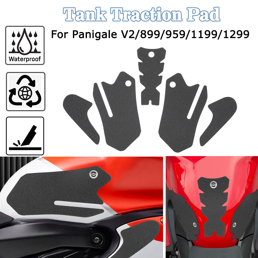 Wolfline Motorcycle Fuel Tank Protection Stickers Moto Anti Slip Rubber Fuel Gas Tank Pad Side Knee Decals For Ducati Panigale V2 (2019-2021 ) / 899 959 1199 1299 Panigale ( 2016-2019 )