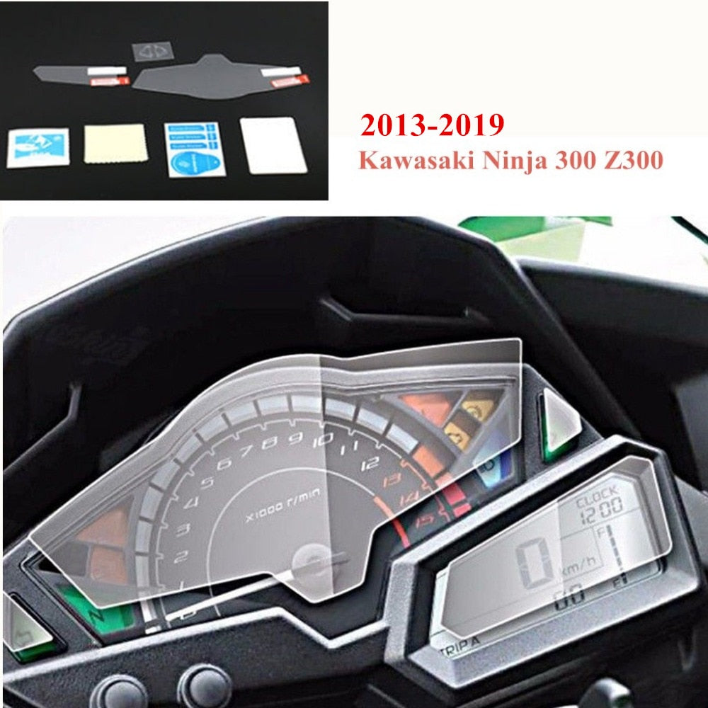 Wolfline Cluster Scratch Protection Film Cluster Screen Protector Film for 2013-2019 Kawasaki Z300 Z250 Ninja 250 300 Ninja300 Ninja250