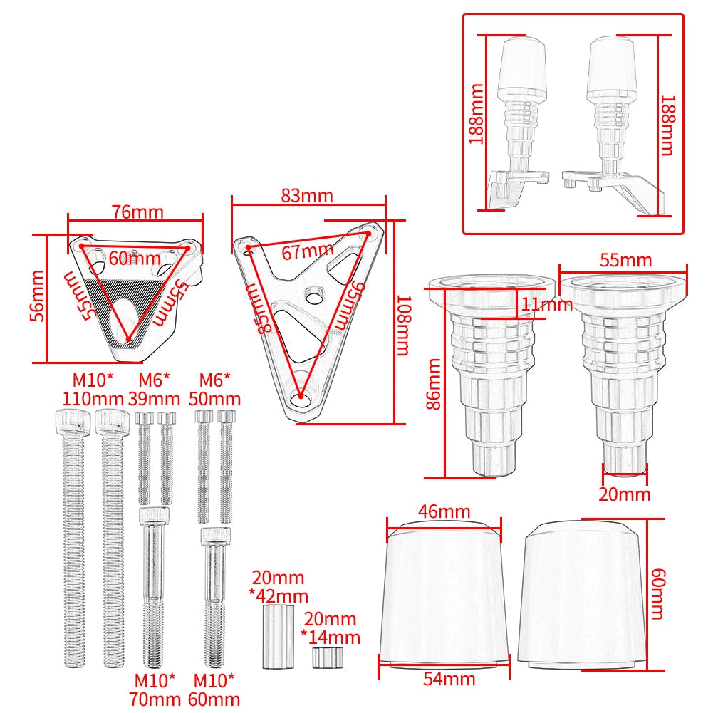 Motorcycle Frame Slider Crash Falling Protection Engine Protector Guard For Honda CB650R CBR650R CB CBR 650R CB650F CBR650F 2020