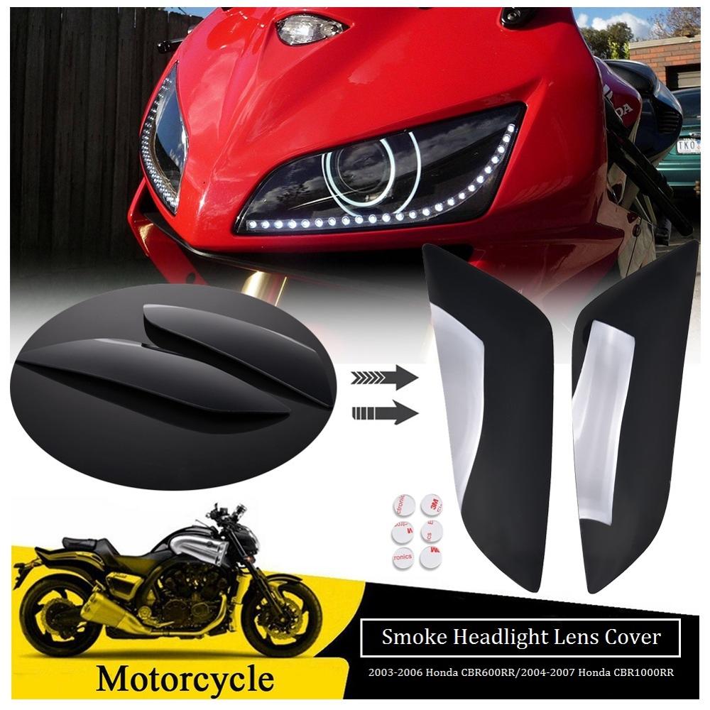 Wolfline Motorcycle Smoke Headlight Lens Cover Screen Protector for Honda CBR1000RR CBR600RR CBR 1000RR 600RR 2003 2004 2005 2006 2007