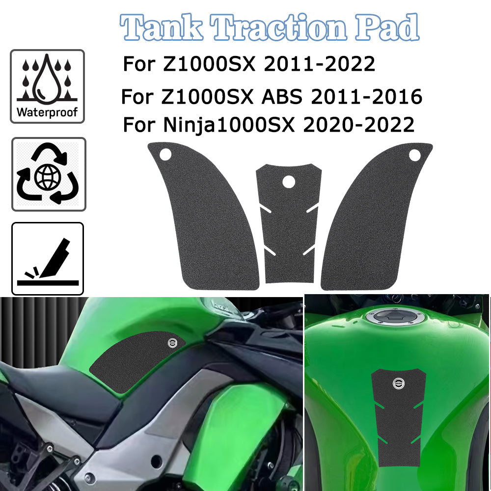 Wolfline Motorcycle Fuel Tank Protection Stickers Moto Anti Slip Rubber Fuel Gas Tank Pad Side Knee Decals For Kawasaki Z1000SX ABS ( 2011-2016 ) Ninja 1000SX ( 2020-2022) Z1000SX ( 2011-2022 2012 2013 2014 2015 2016 2017 2018 2019 2020 2021 )
