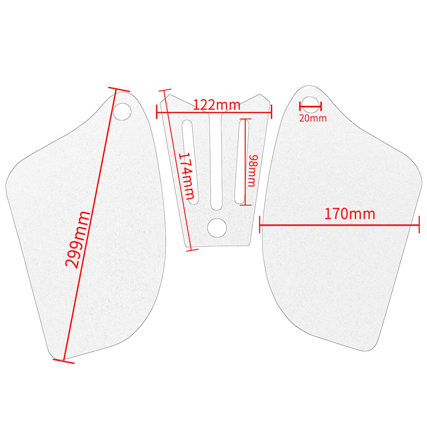 Wolfline Motorcycle Accessories Anti Slip Tank Pad Stickers Side Gas Tank Pad Knee Grip Decals Protection For CFMOTO 650 TR-G