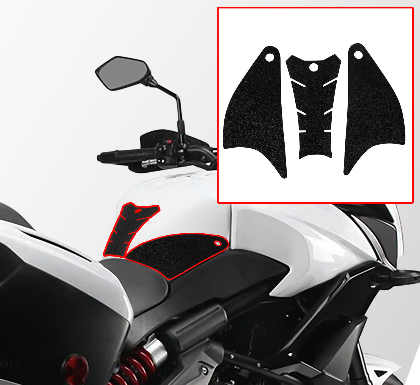 Wolfline Motocycle Anti Slip Tank Pad Stickers Side Gas Tank Pad Knee Grip Decals Protection For Kawasaki Versys1000 Versy 1000